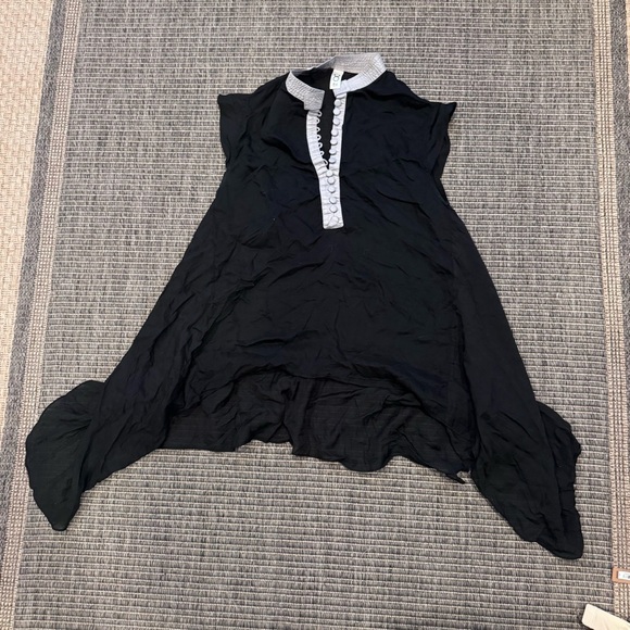 OO Eri Other - Women's Black Swim Coverup with Contrasting Trim
